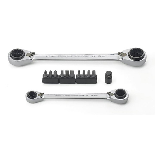 [GEA-85210D] JUEGO DE LLAVES COMBINADAS DOBLE C/4 MEDIDAS POR LLAVEmm (8 A 13 Y 16 A 19mm)