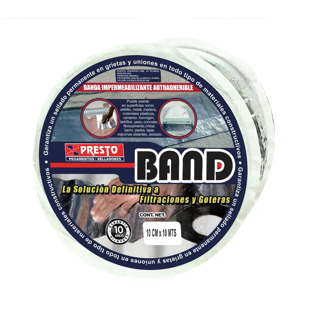 PRESTO BAND ALUMINIO ROLLO 10 CM X 10 CM