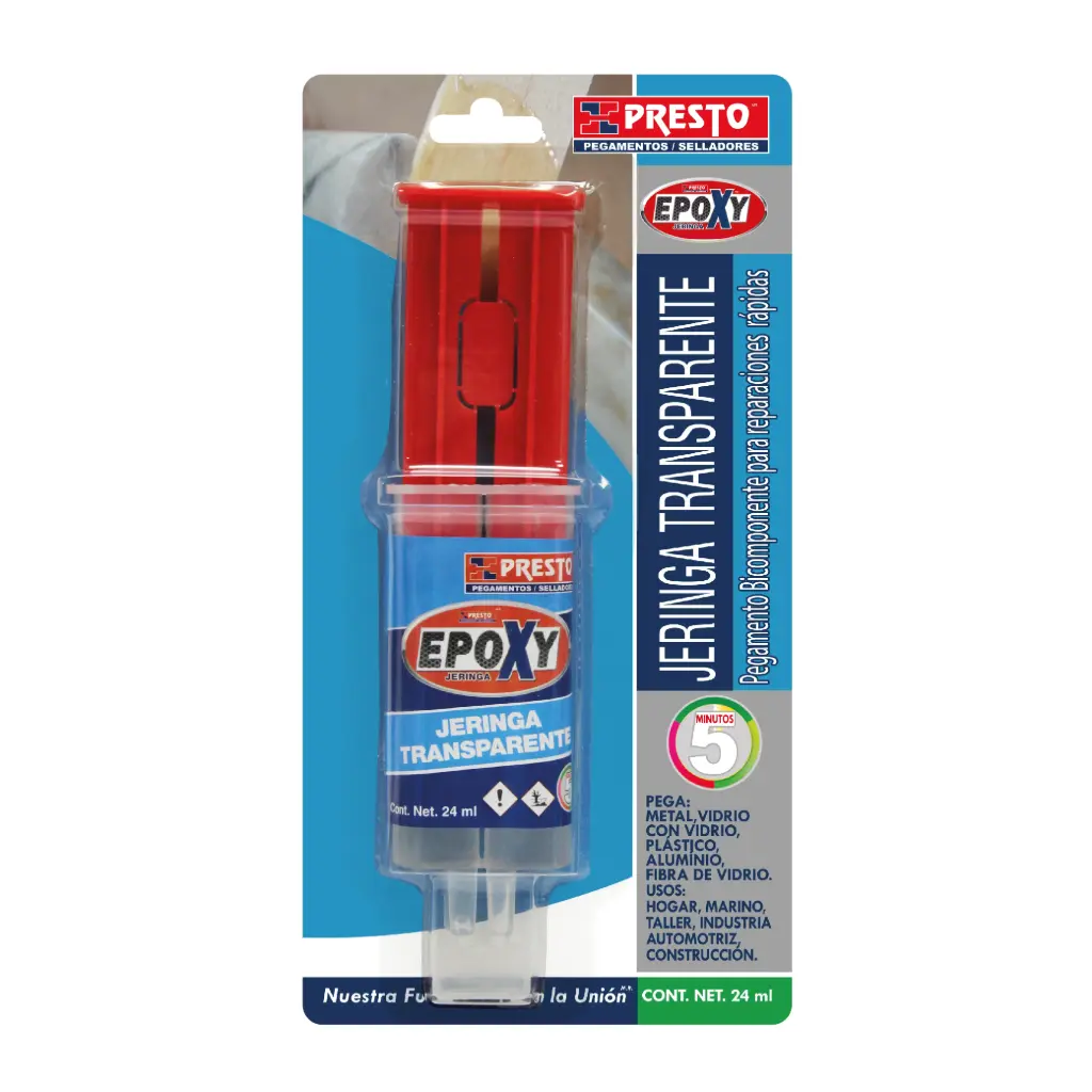 PEGAMENTO PRESTO EPOXY TRANSPARENTE JERINGA 24 ML