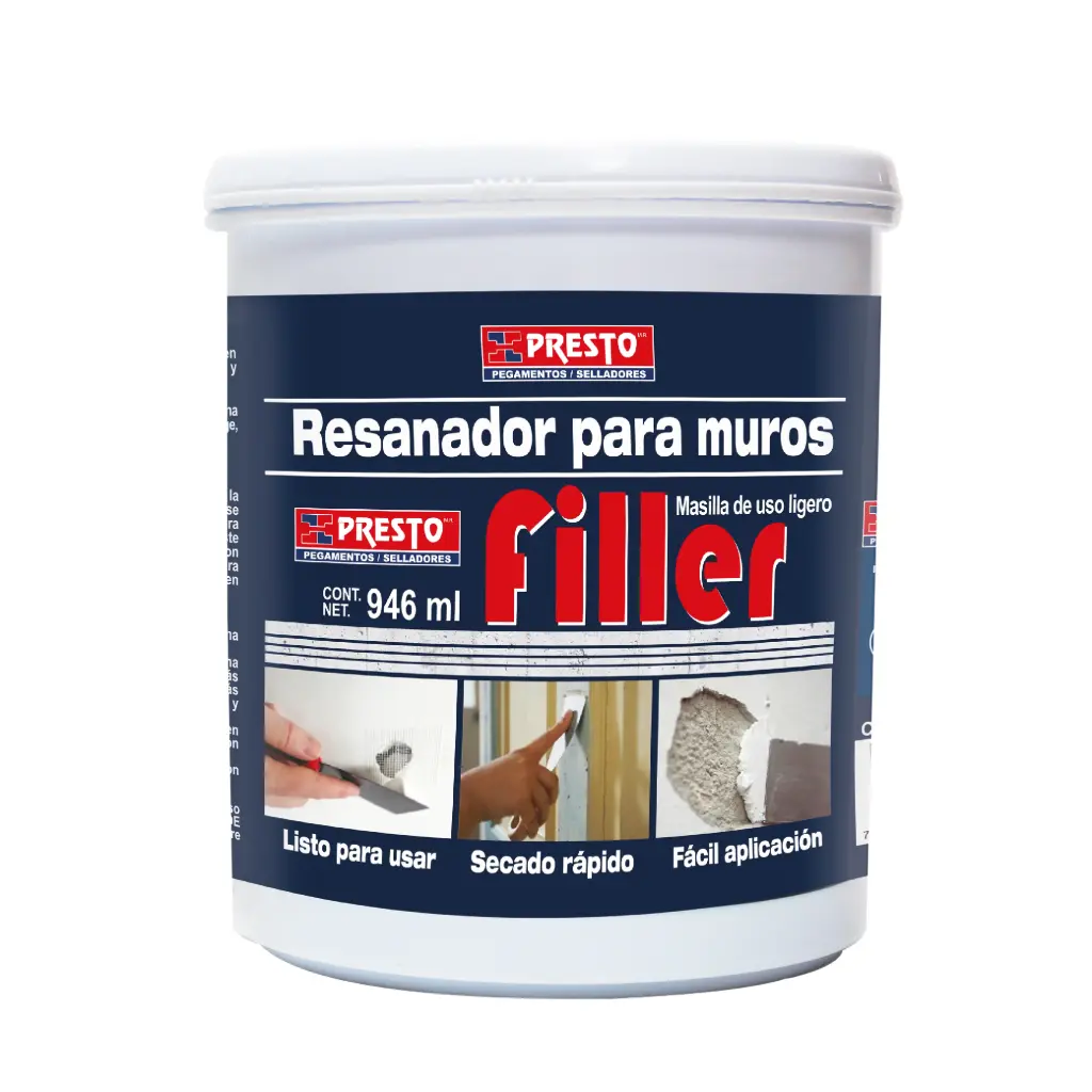 [PRE-2401] RESANADOR DE MUROS PRESTO FILLER TARRO DE 946 ML