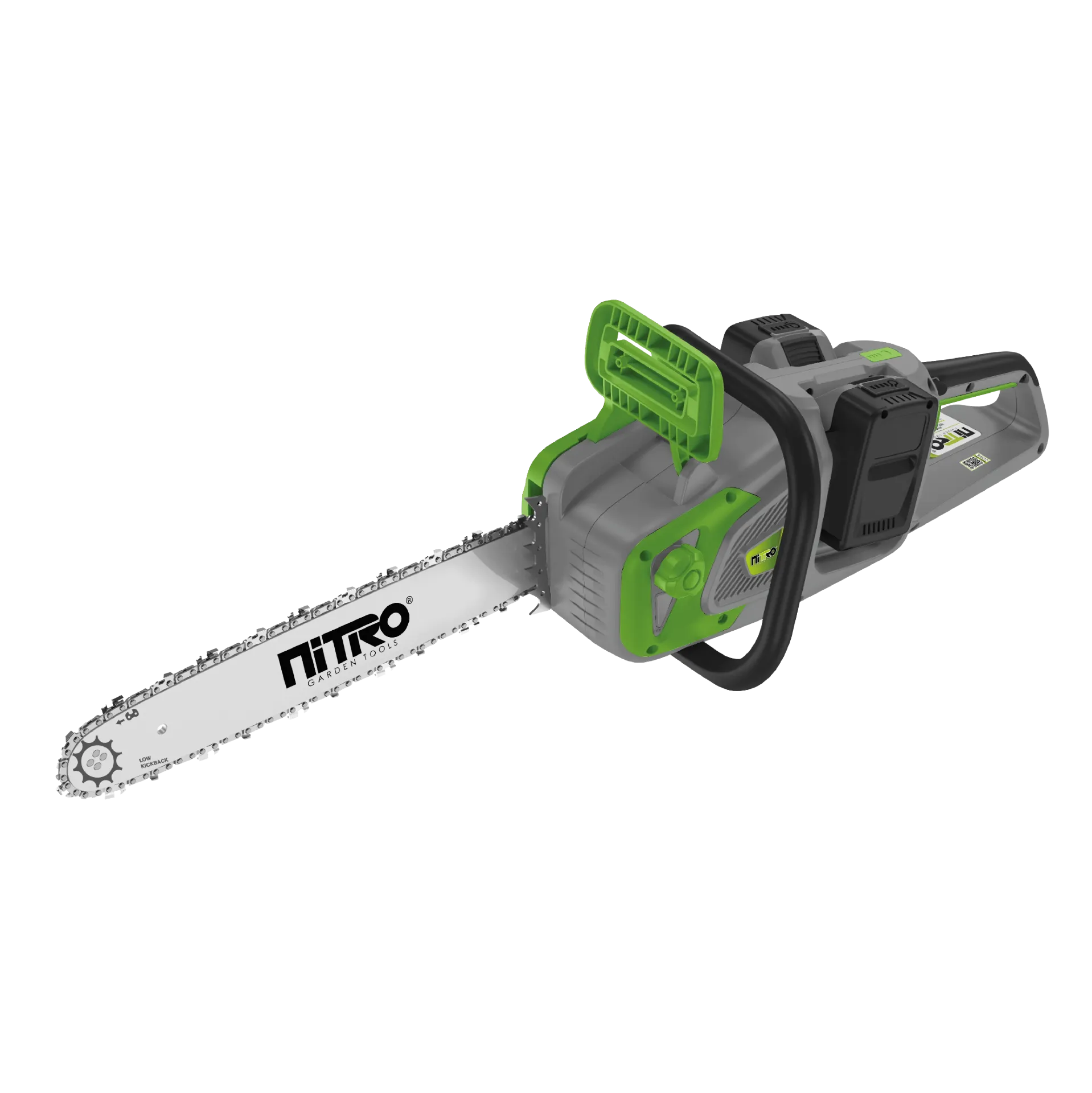 MOTOSIERRA INALÁMBRICA 1200W, BRUSHESS, BARRA DE 16", 2 BATERÍAS 20V, CARGADOR DOBLE