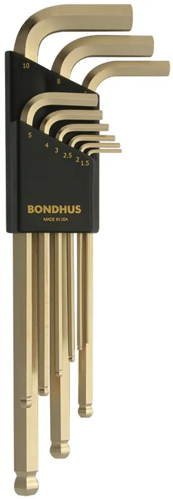 JUEGO DE LLAVES HEXAGONALES P/BOLA GOLD METRICAS 1.5-10MM (9 PIEZAS)