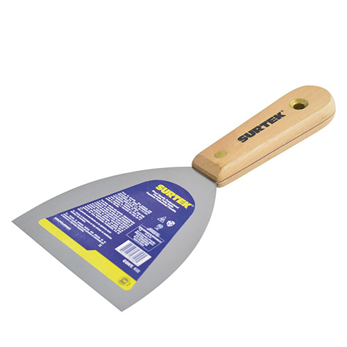 ESPÁTULA FLEXIBLE DE ACERO DE ALTO CARBÓN CON MANGO DE MADERA 6"