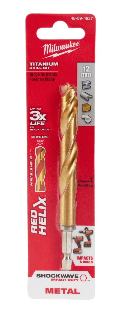 [MIA-48-89-4827] BROCAS MÉTRICAS DE TITANIO SHOCKWAVE ™ RED HELIX ™12MM