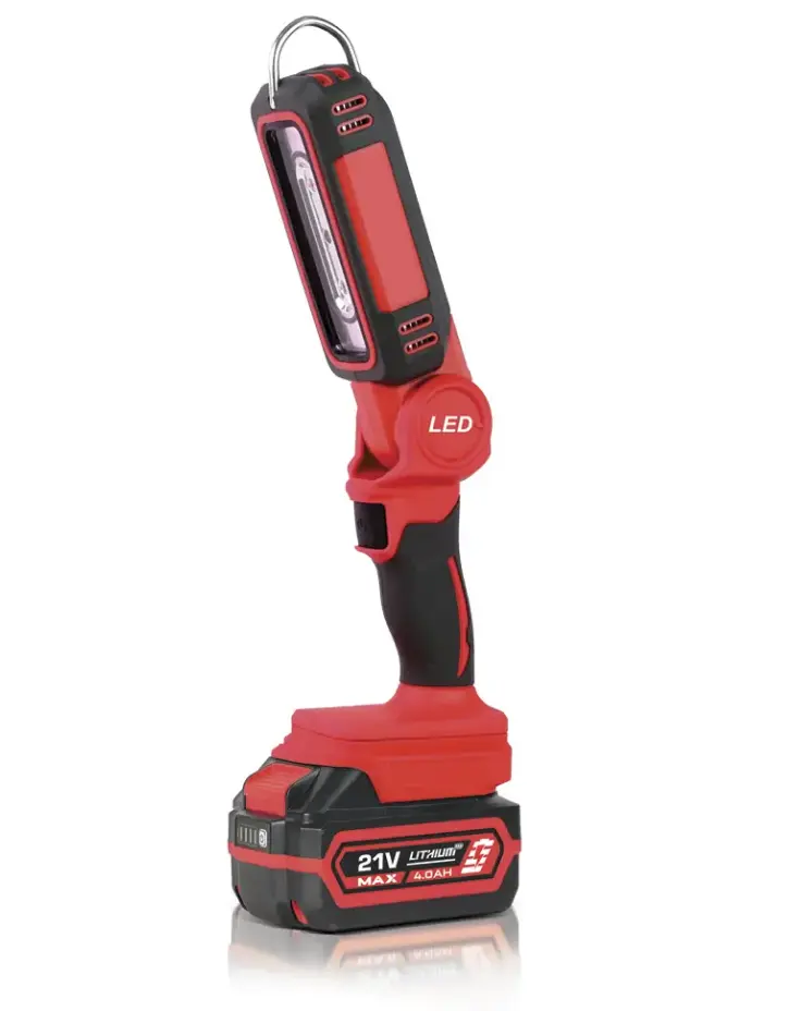 [EDO-ED-FL-21V] LAMPARA DE TRABAJO INALAMBRICA 500/1000 LM 21V CON UNA BATERIA 2 AMP MAX Y CARGADOR