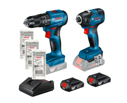 COMBO TALAD/ROTOM/DESTORN 1/2+LLAVE DE IMP 1/4 Y DESTOR 18V S/CARBONES C/2 BAT Y ESTUCHE + 30 BROCAS DE CONCRETO