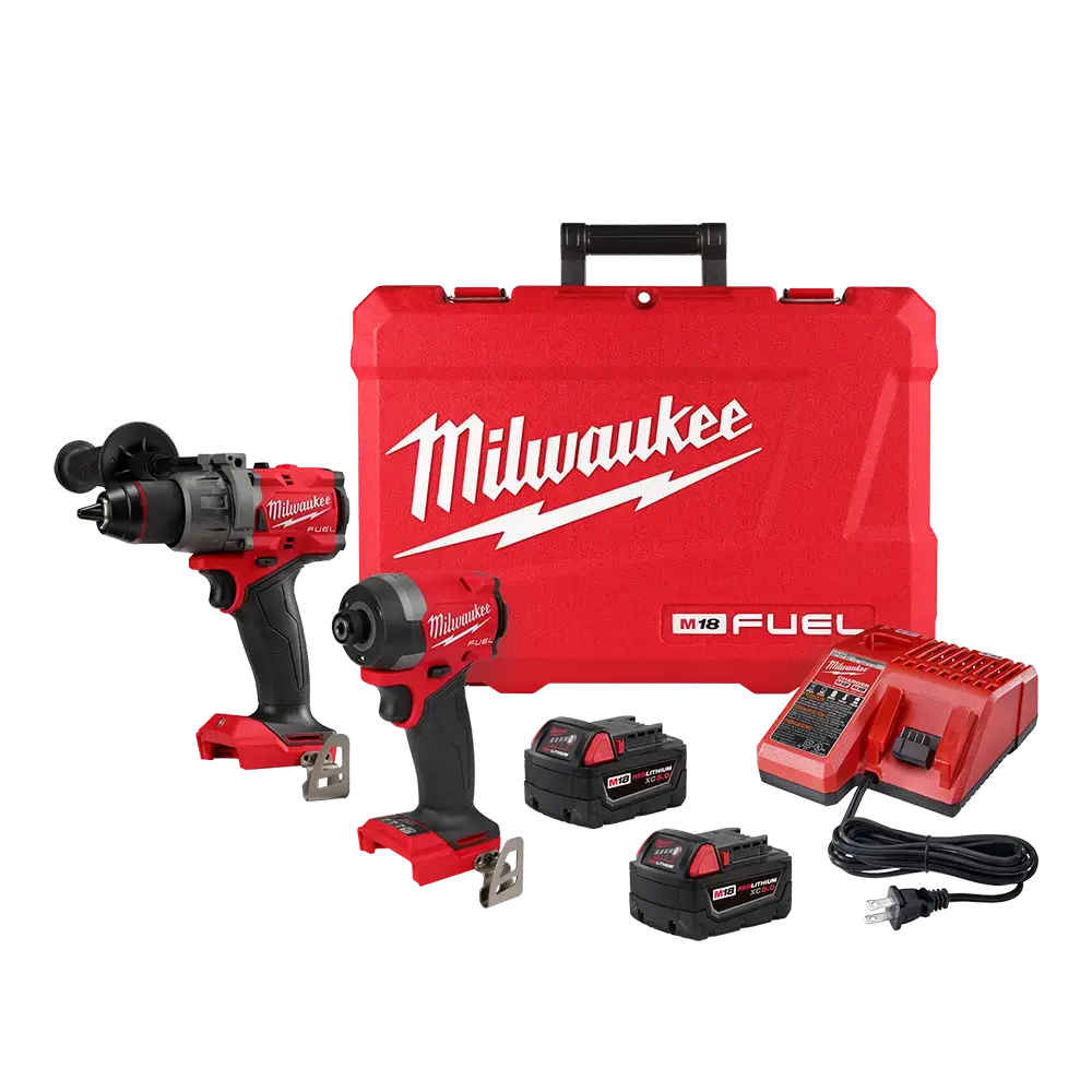 [MIL-P425-3697] COMBO ROTOMARTILLO DE 1/2 FUEL+ATONILLADOR DE IMPACTO 1/4 FUEL+2 BAT 5AMP+CARGADOR+MOCHILA 48-22-8202