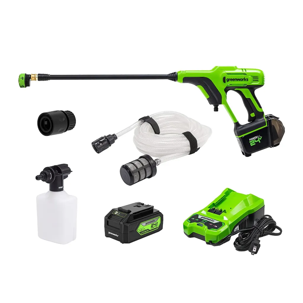[G.W-PC24B410] HIDROLAVADORA GREENWORKS 24V 600 PSI 0.8 GPM BATERIA 4.0 AH USB & CARGADOR