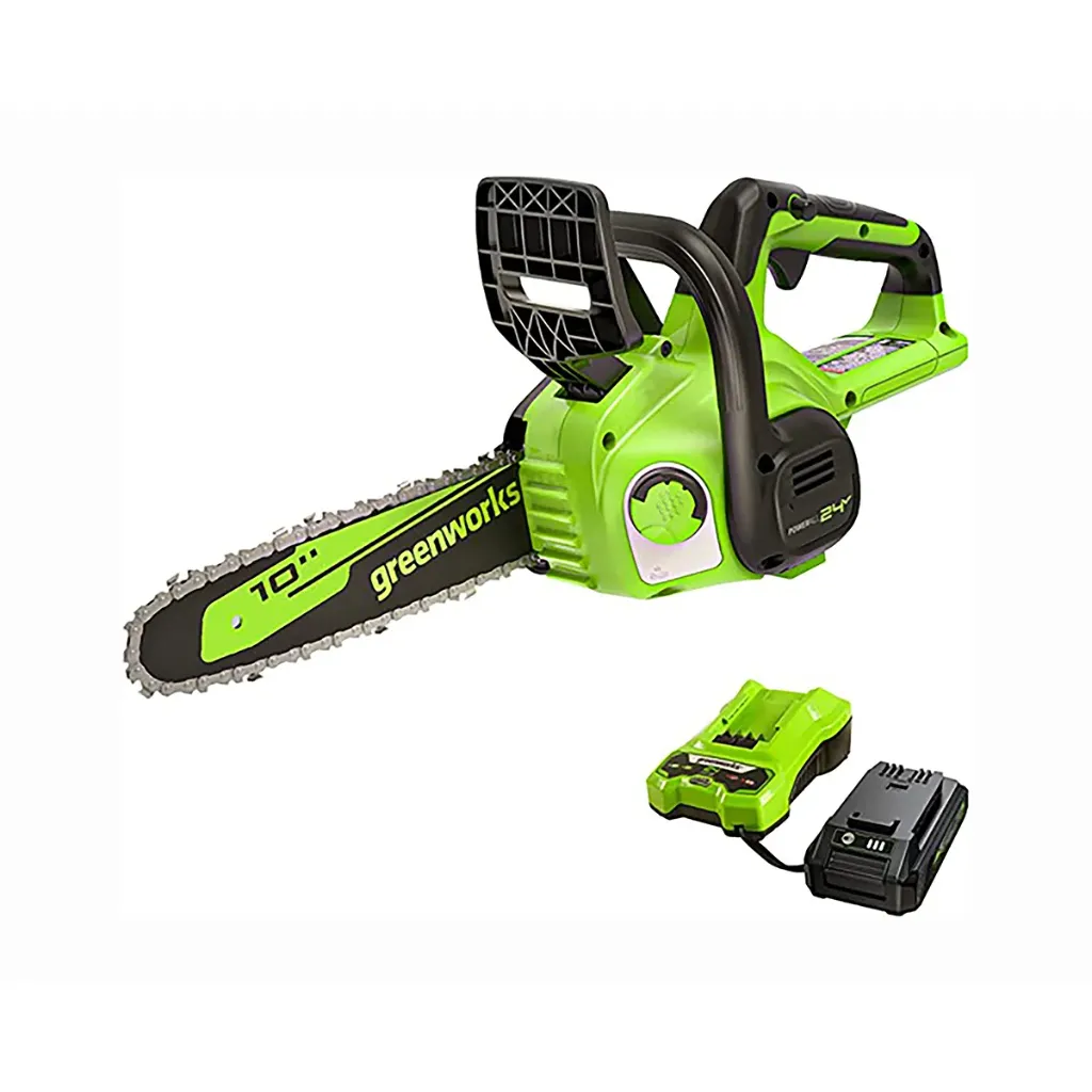 [G.W-CS24B210] MOTOSIERRA 10" GREENWORKS 24V CON BATERIA 2.0 AH Y CARGADOR