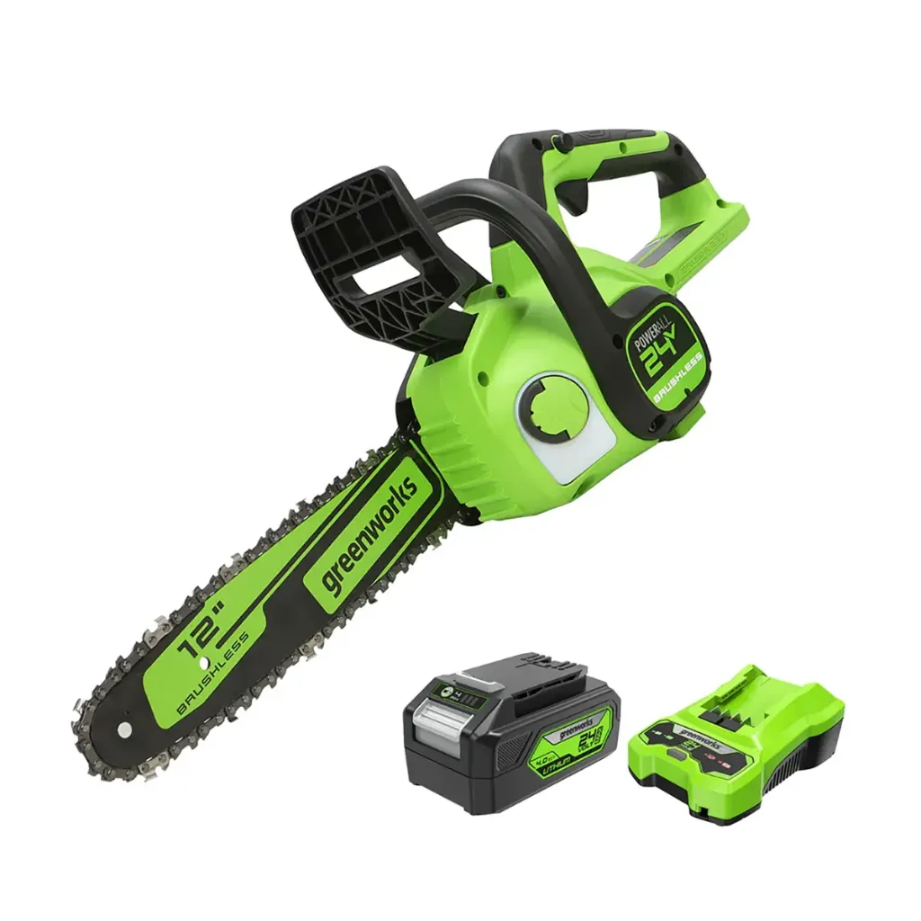 MOTOSIERRA 12" SIN ESCOBILLAS BATERIA 4.0 AH USB & CARGADOR 24V