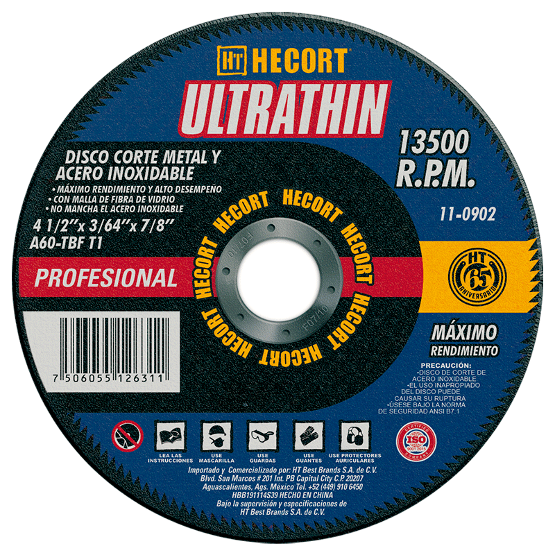 [HEC-110902] DISCO DE CORTE INOX 4 1/2X0.047X7/8 ECONO BALANCE A60T-BFT1
