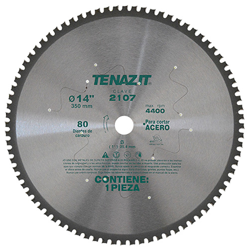 DISCO METALICO 14 X 1 (80 DIENTES) P/CORTE DE ACERO