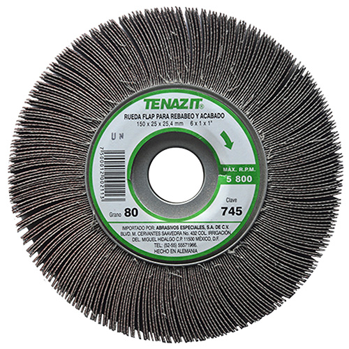 [AUS-745] RUEDA FLAP 6 X 1 X 1 GRANO 80