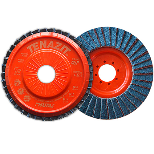 DISCO LAMINADO PLASTICO RECORTABLE 4 1/2 X 7/8 GRANO 80 HUM ROJO