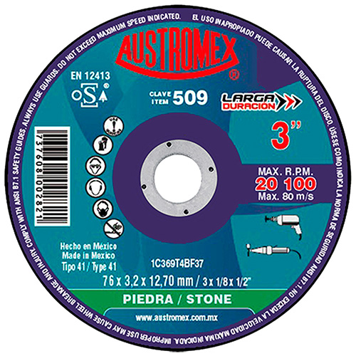 DISCO P/CORTE PIEDRA 3 X 1/8 X 1/2 (PLANO)