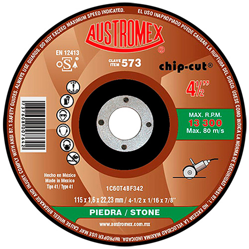 [AUS-573] DISCO P/RANURADO P/PIEDRA DE MOLINO 4 1/2 X 3/64 X 7/8 (PLANO)