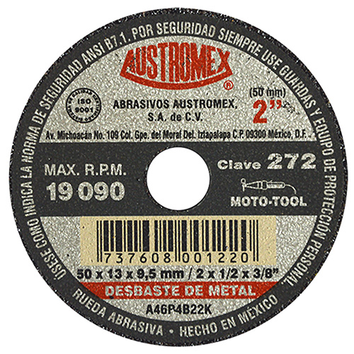 RUEDA DE 2 X 1/2 X 3/8 GRANO 46 (MEDIANO) P/MOTOTOOL