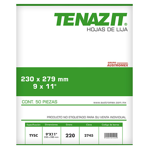 LIJA DE AGUA GRANO 220 EASY CUT (PAQ. 50 PZAS.)