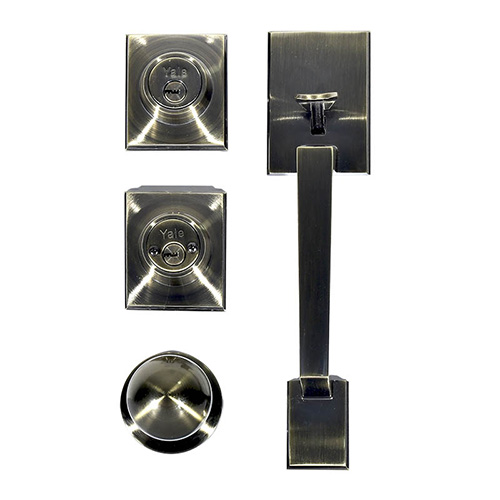 [YAL-MX88372] CERRADURA P/PUERTA PRINCIPAL (88372) NAPOLES LATON ANTIGUO LLAVE-LLAVE