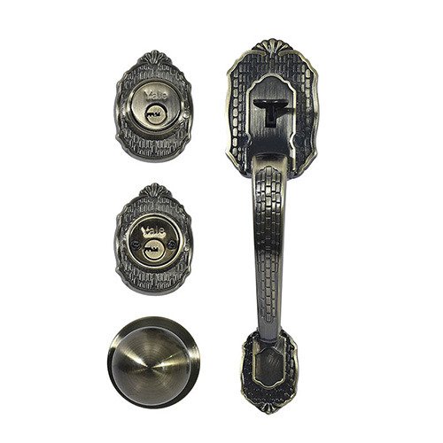 [YAL-MX80884] CERRADURA P/PUERTA PRINCIPAL (80884) VERONA LATON ANTIGUO LLAVE-LLAVE (YAL-EDC5VER)