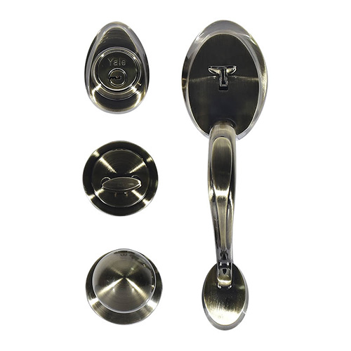 CERRADURA P/PUERTA PRINCIPAL (80874) VENECIA LATON ANTIGUO LLAVE-MARIPOSA (YAL-EUS5VEN)