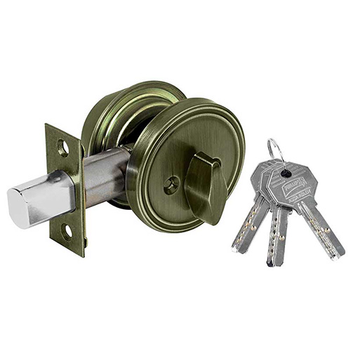 CERROJO P/SEGURIDAD LLAVE-MARIPOSA C/LLAVE DE PUNTOS LATON ANTIGUO (PHY-5350)