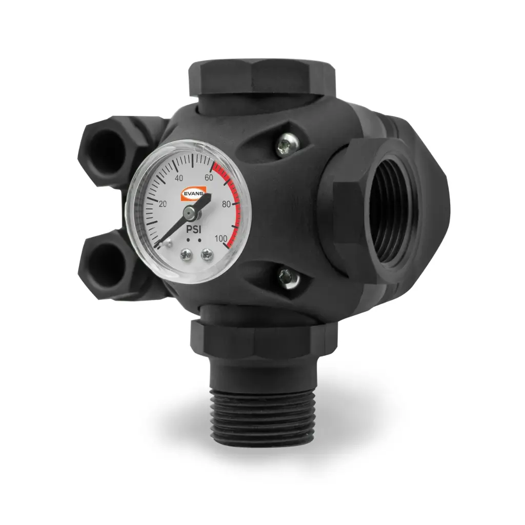 TEE CON MANOMETRO Y SWITCH DE PRESION 110/220V 1" 16A 1F