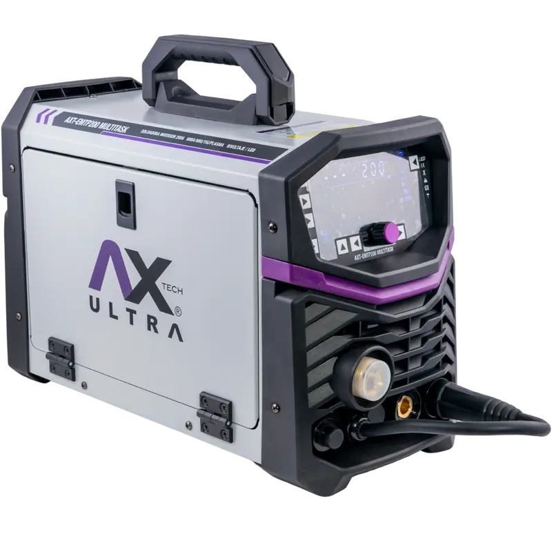 SOLDADORA INVERSOR 4 EN 1, MIG/MAG, MMA, TIG Y PLASMA 200A, 110/220V