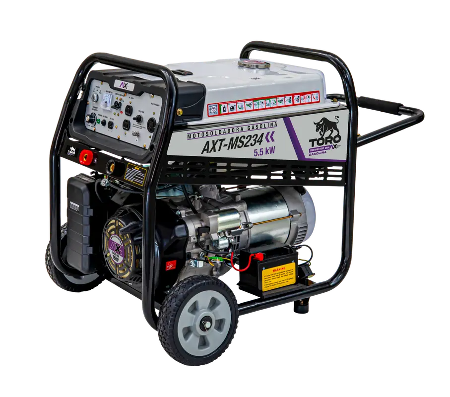 [AXT-MS234] MOTOSOLDADORA A GASOLINA 50-180A  120/240V 16HP ENCENDIDO ELECTRICO Y LLANTAS
