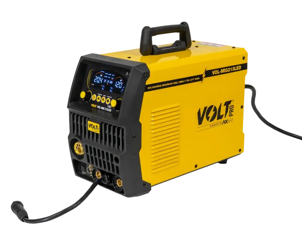 [VOL-MIG213LED] SOLDADORA INVERTER MIG MIG GAS/NO GAS, ELECTRODO Y TIG LIFT 1P 110/220V 110V 40-120A  220V 40-200A INCLUYE ANTORCHA MIG3