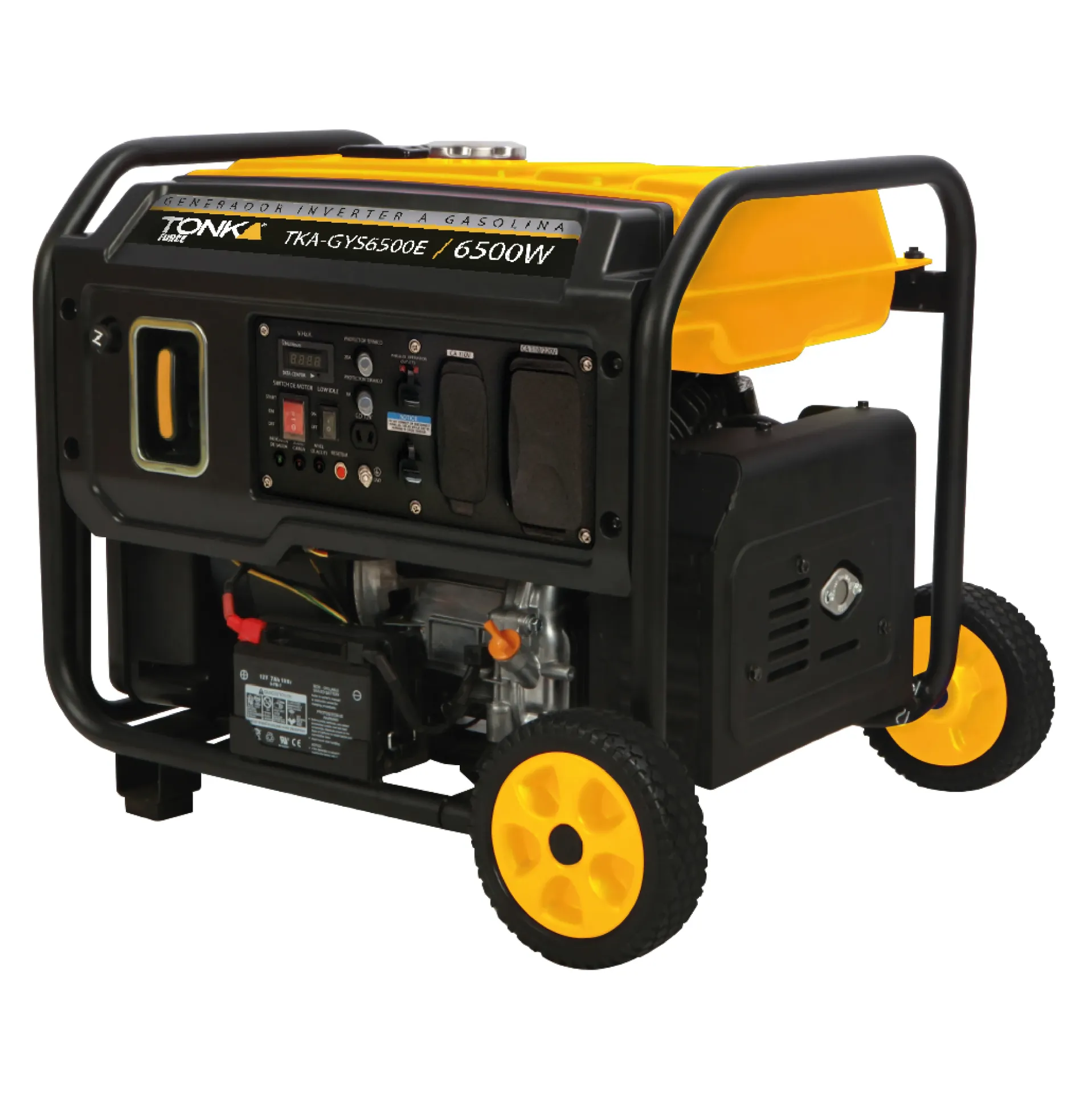 GENERADOR INVERTER 6500Wtts. 9HP, 110/220V, 60Hz, MARCHA, BATERÍA, LLANTAS