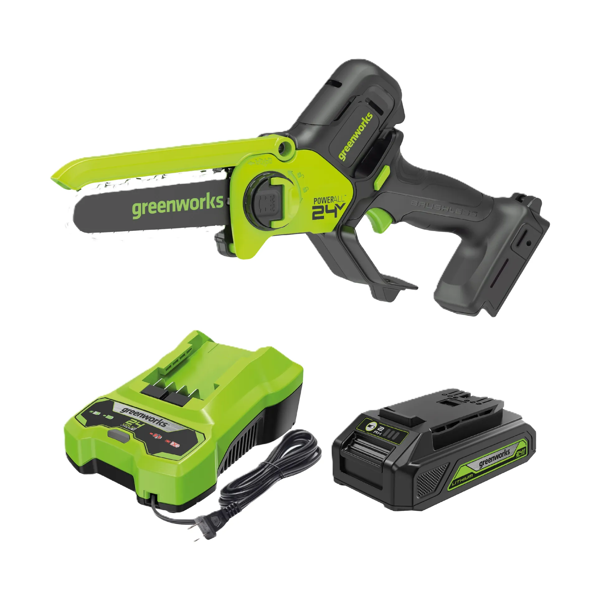 [G.W-24PR06] MOTOSIERRA 6" 24V BRUSHLESS BATERIA 2.0 AH & CARGADOR