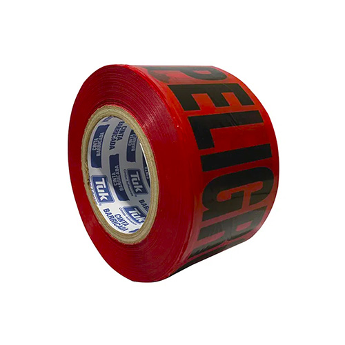 [TUK-352002] CINTA DELIMITADORA ROJA PELIGRO 7.5 CMS X 1 MT