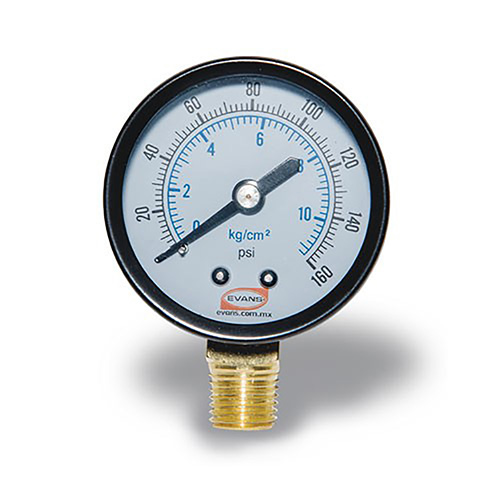 [EVA-MA160-1/4] MANOMETRO 1/4NPT CARATULA 2 0-160 PSI P/COMPRESOR