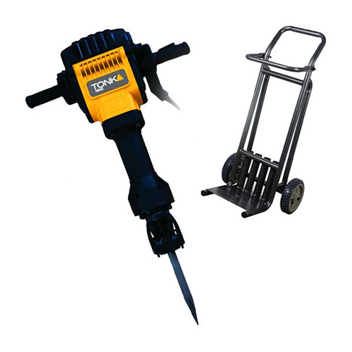 MARTILLO DEMOLEDOR ZANCO DE 1 1/8 DE 75 JOULES DE 34 KGS C/CARRO TRANSPORTADOR