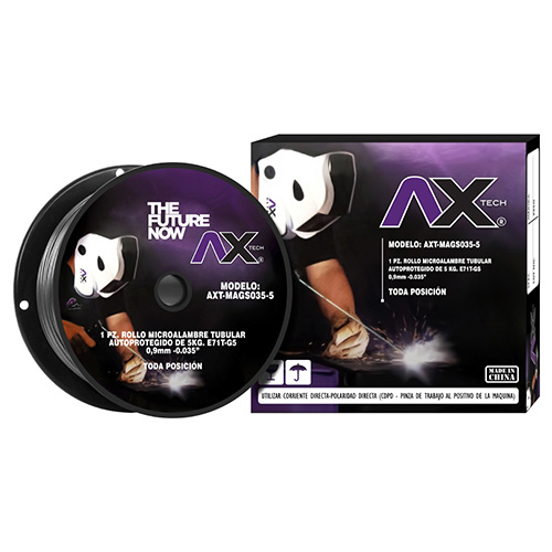 [AXT-MAGS035-5] ROLLO DE MICROALAMBRE TUBULAR (NO GAS) 5Kg 0.035 E71T-GS PARA USO SIN GAS