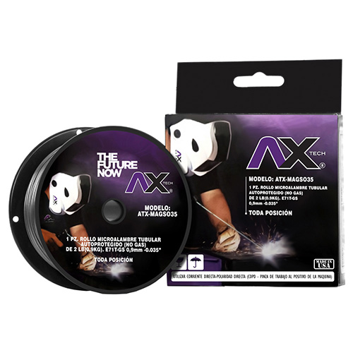 [AXT-MAGS035] ROLLO DE MICROALAMBRE TUBULAR P/USO SIN GAS ROLLO DE 1kg DE .035