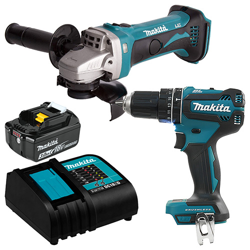 [MAK-DLX2401ST] COMBO MINIESMERILADORA INAL. 4 1/2 18 V DGA452+ROTOMARTILLO DE 1/2 DHP482+BATERIA 5 AMPS+CARGADOR