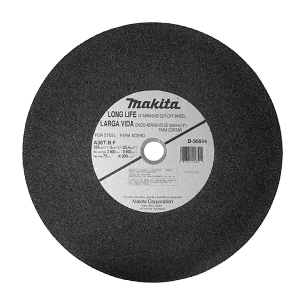 [MAA-B-30514-25] DISCO P/CORTE DE METAL 14 PULG. LONG LIFE COLOR GRIS (MAA-B30514)