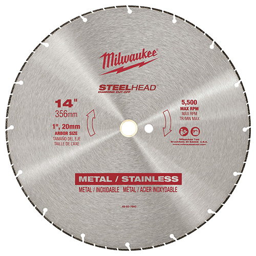 [MIA-49-93-7840] DISCO DE DIAMANTE 14 P/CORTE METAL PTR, SOLIDOS, ANGULOS, STEEL HEAD P/CHOP SAW