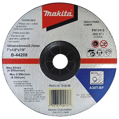 DISCO P/CORTE METAL 7 X 7/8 X 3mm (CUBO) SUBSTITUYE AL MAA-A83618 (MAA-B44208)