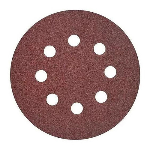 DISCO DE LIJA C/VELCRO 5 GRANO 80 C/8 HOYOS (PAQ. 50 PZAS.)