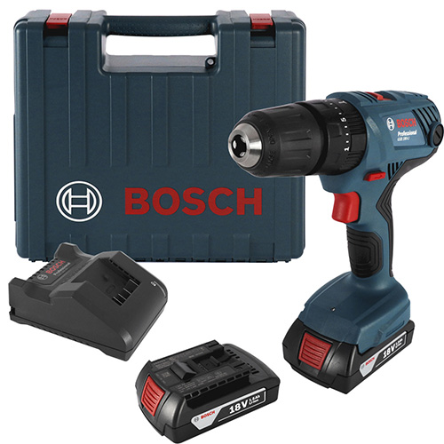 [BOI-06019F83G0] TALADRO/ROTOMARTILLO/DESTORNILLADOR 1/2 18 V C/2 BAT. 1.5 AMP CARGADOR Y MALETIN MOD. GSB 180-LI