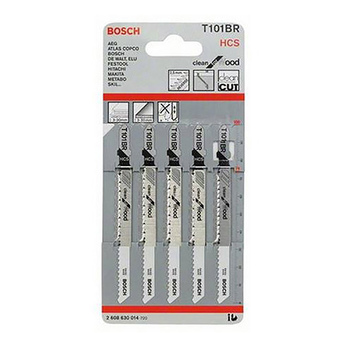 PAQUETE DE 5 SEGUETAS P/CALADORA MADERA CORTE REVERSIBLE BOSCH (BOA-T101BR)