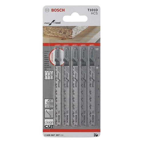 [BOA-2608667307] PAQUETE DE 5 SEGUETAS P/CALADORA MADERA, PLASTICO CORTE RECTO Y FINO (BOA-T101D)