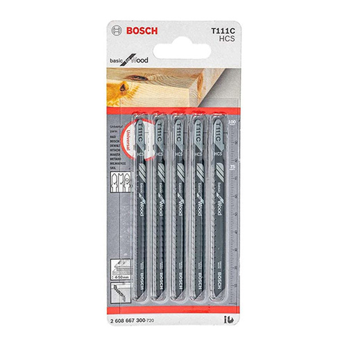 PAQUETE DE 5 SEGUETAS P/CALADORA MADERA CORTE BASTO BOSCH (BOA-T111C)