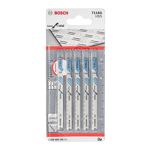 PAQUETE DE 5 SEGUETAS P/CALADORA METAL BASICA 1-3mm BOSCH (BOA-T118A)