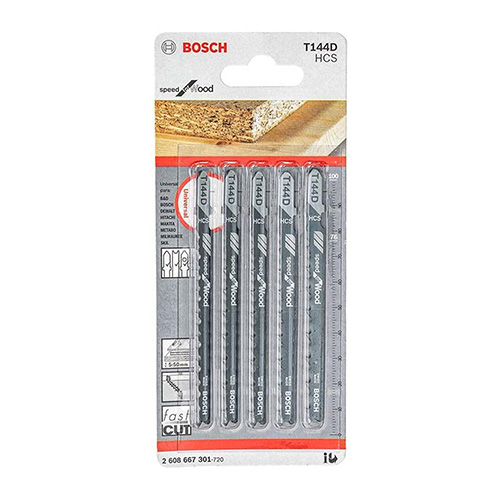 [BOA-2608667301] PAQUETE DE 5 SEGUETAS P/CALADORA CORTE RAPIDO MADERA BOSCH (BOA-T144D)