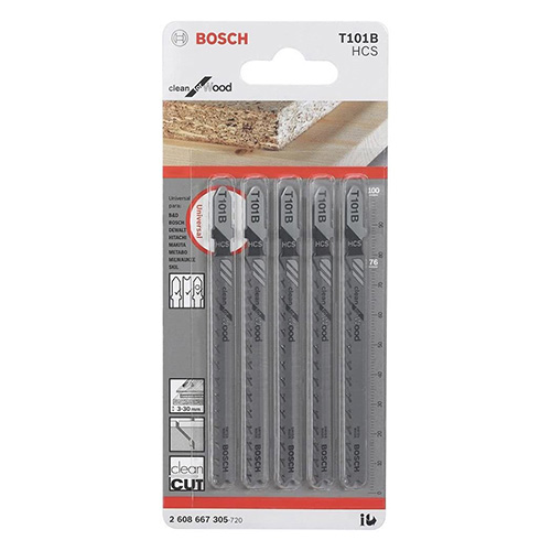 [BOA-2608667305] PAQUETE DE 5 SEGUETAS P/CALADORA MADERA CORTES LIMPIO BOSCH (BOA-T101B)