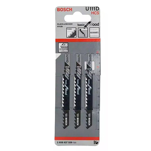 PAQUETE DE 3 SEGUETAS P/CALADORA BASICA MADERA SUAVE 5-65mm TPI 6 BD (BOA-U111D)